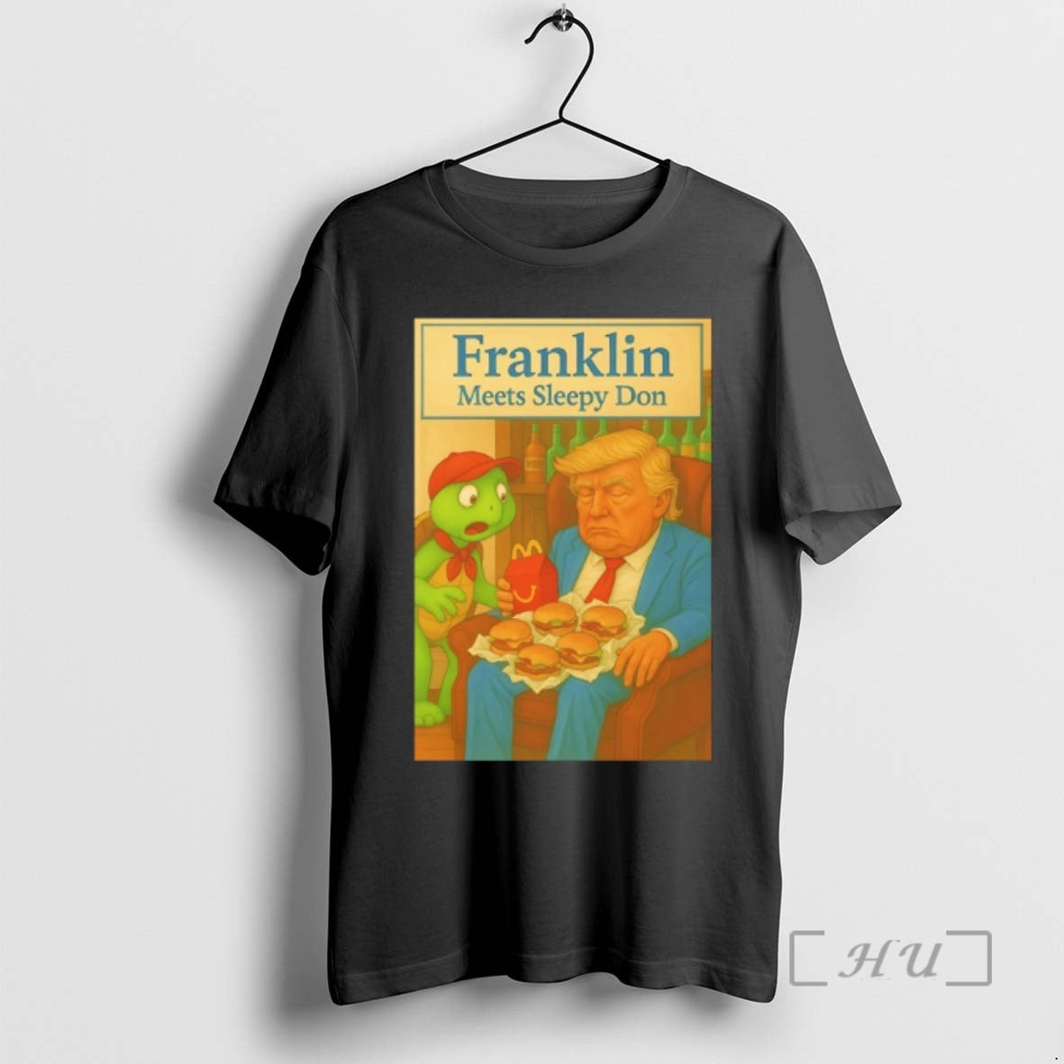 Officials Trump Mcdonalds Franklin Meets Sleepy Don - Adult & Kids T-Shirts, Sweatshirts & Hoodies apparel design preview 1