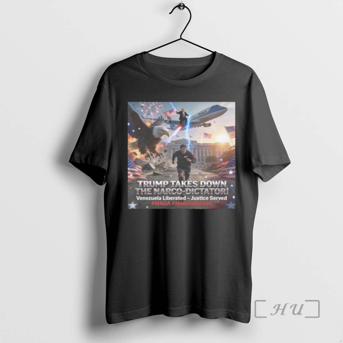 Officials Trump Takes Down Narco Dictator Maduro - Adult & Kids T-Shirts, Sweatshirts & Hoodies apparel design preview 1