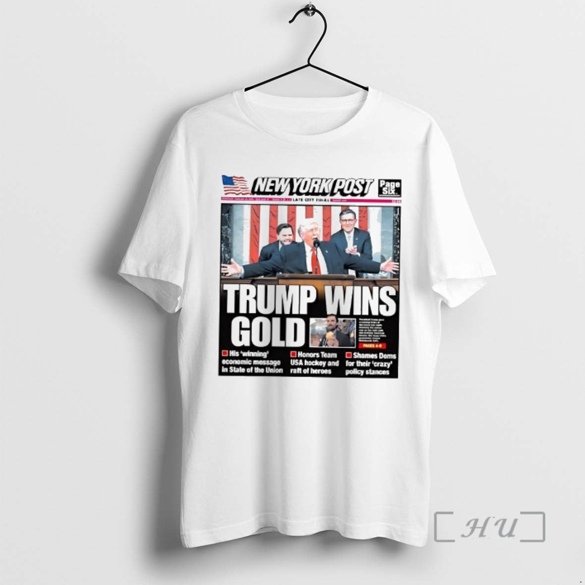 Officials Trump Wins Gold New York Post Cover - Adult & Kids T-Shirts, Sweatshirts & Hoodies apparel design preview 1