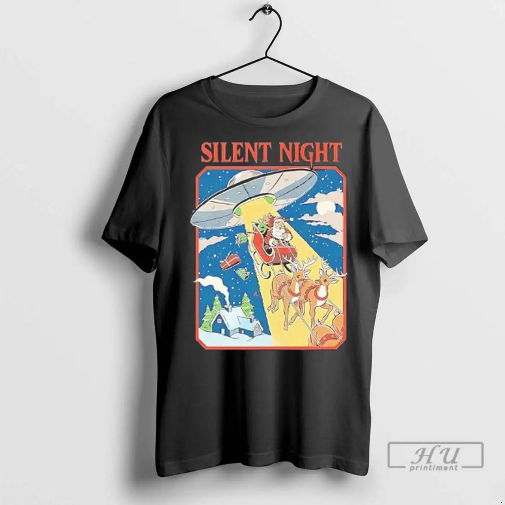 Officials Ufo Abduction Santa Sleigh Silent Night - Adult & Kids T-Shirts, Sweatshirts & Hoodies apparel design preview 1