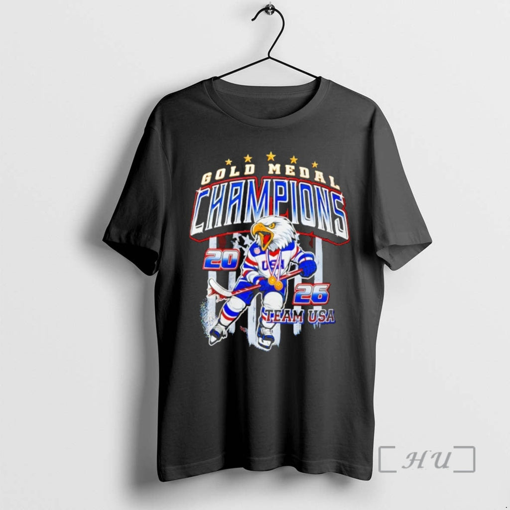 Officials Usa Hockey Gold Medal Champions 2026 - Adult & Kids T-Shirts, Sweatshirts & Hoodies apparel design preview 1