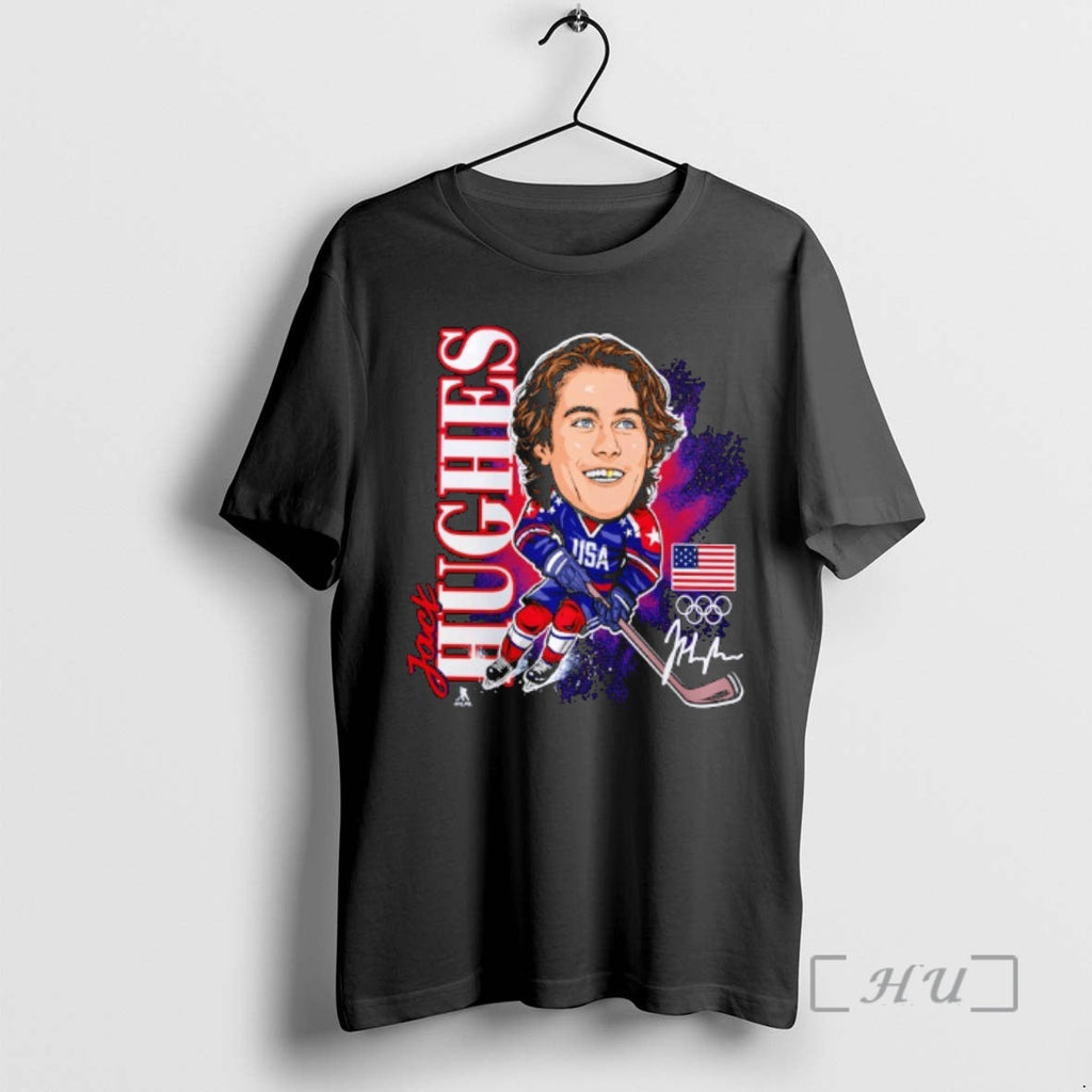 Officials Usa Hockey Jack Hughes Gold Medal - Adult & Kids T-Shirts, Sweatshirts & Hoodies apparel design preview 1