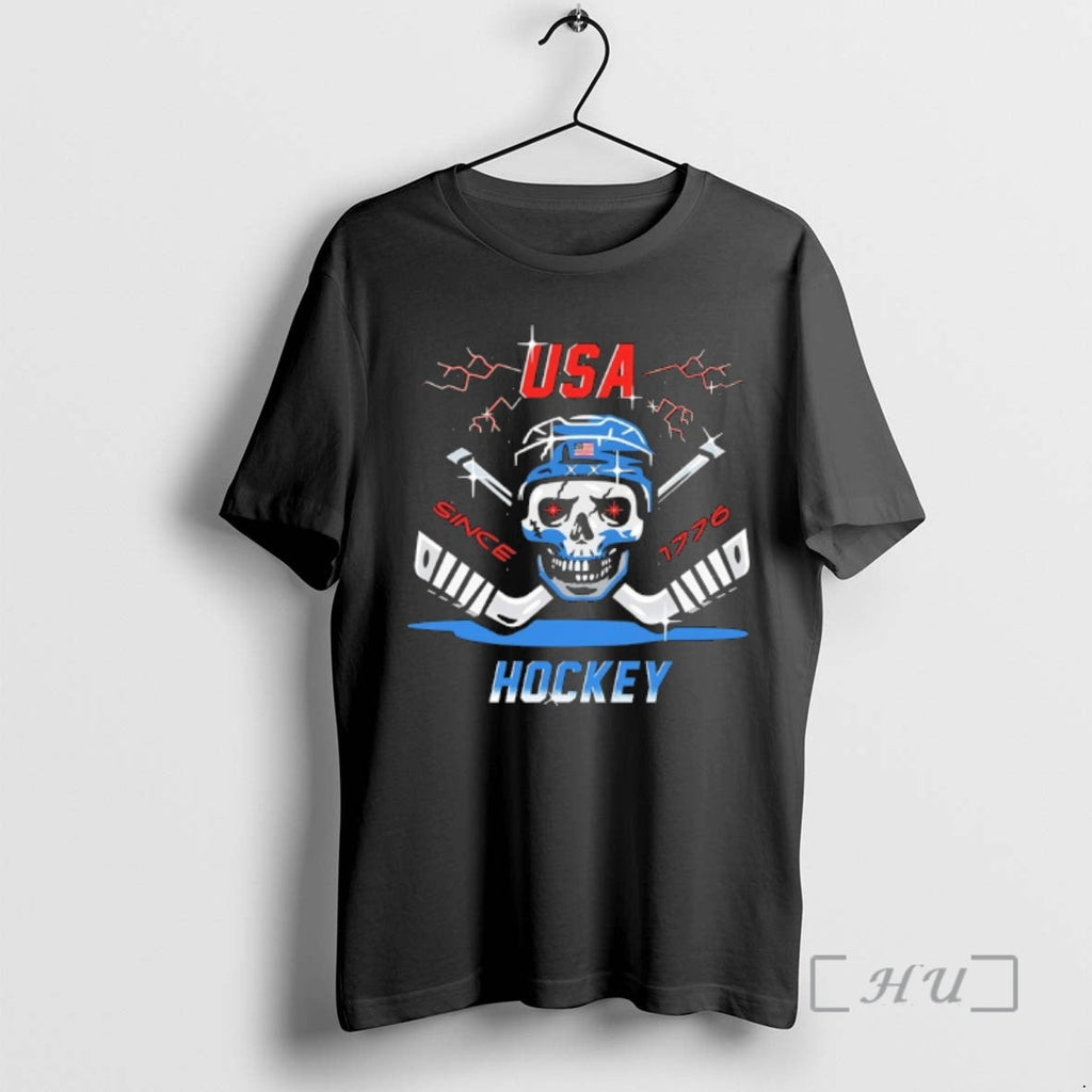 Officials Usa Hockey Skull Since 1776 - Adult & Kids T-Shirts, Sweatshirts & Hoodies apparel design preview 1