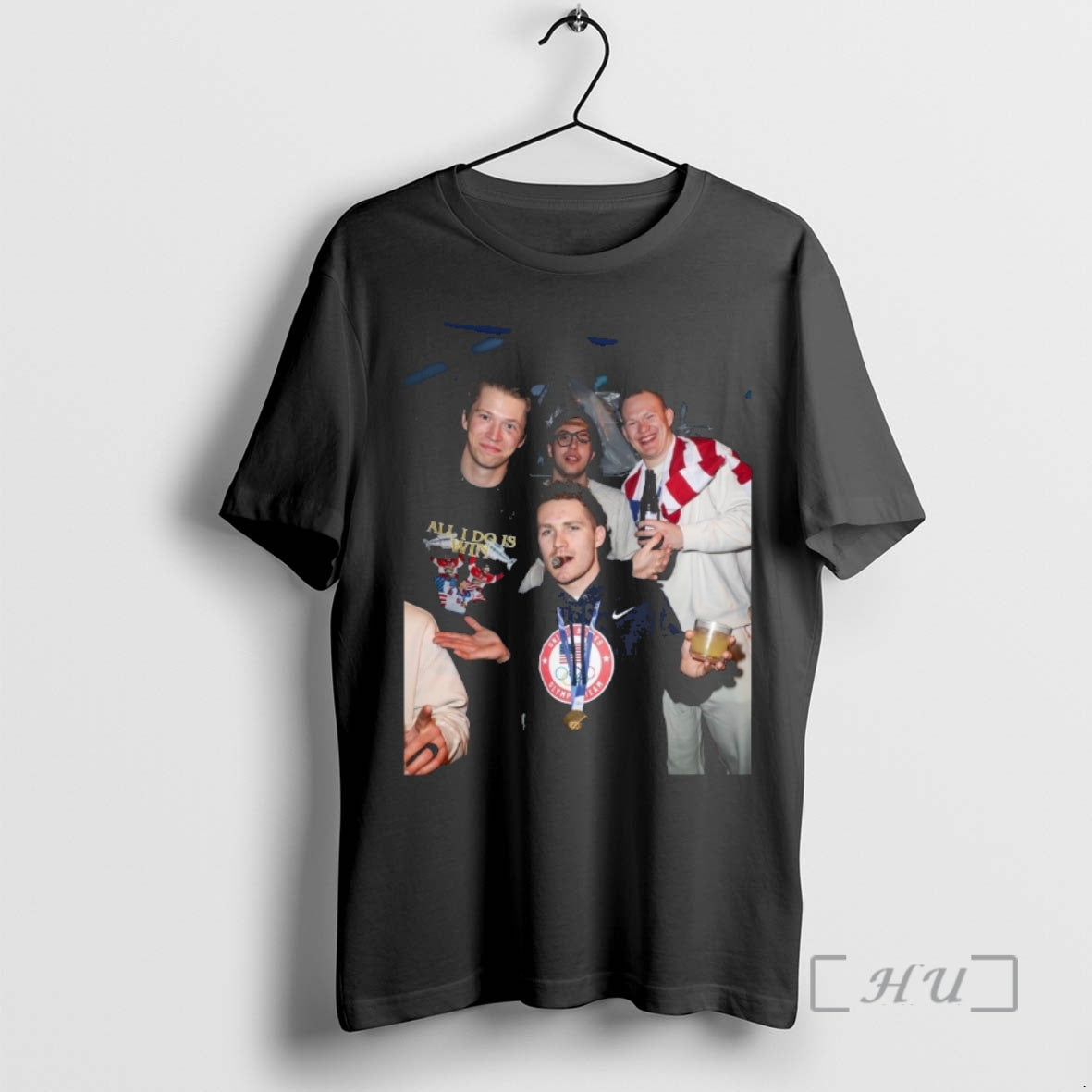 Officials Usa Mens Hockey Team Celebrates 1 - Adult & Kids T-Shirts, Sweatshirts & Hoodies apparel design preview 1