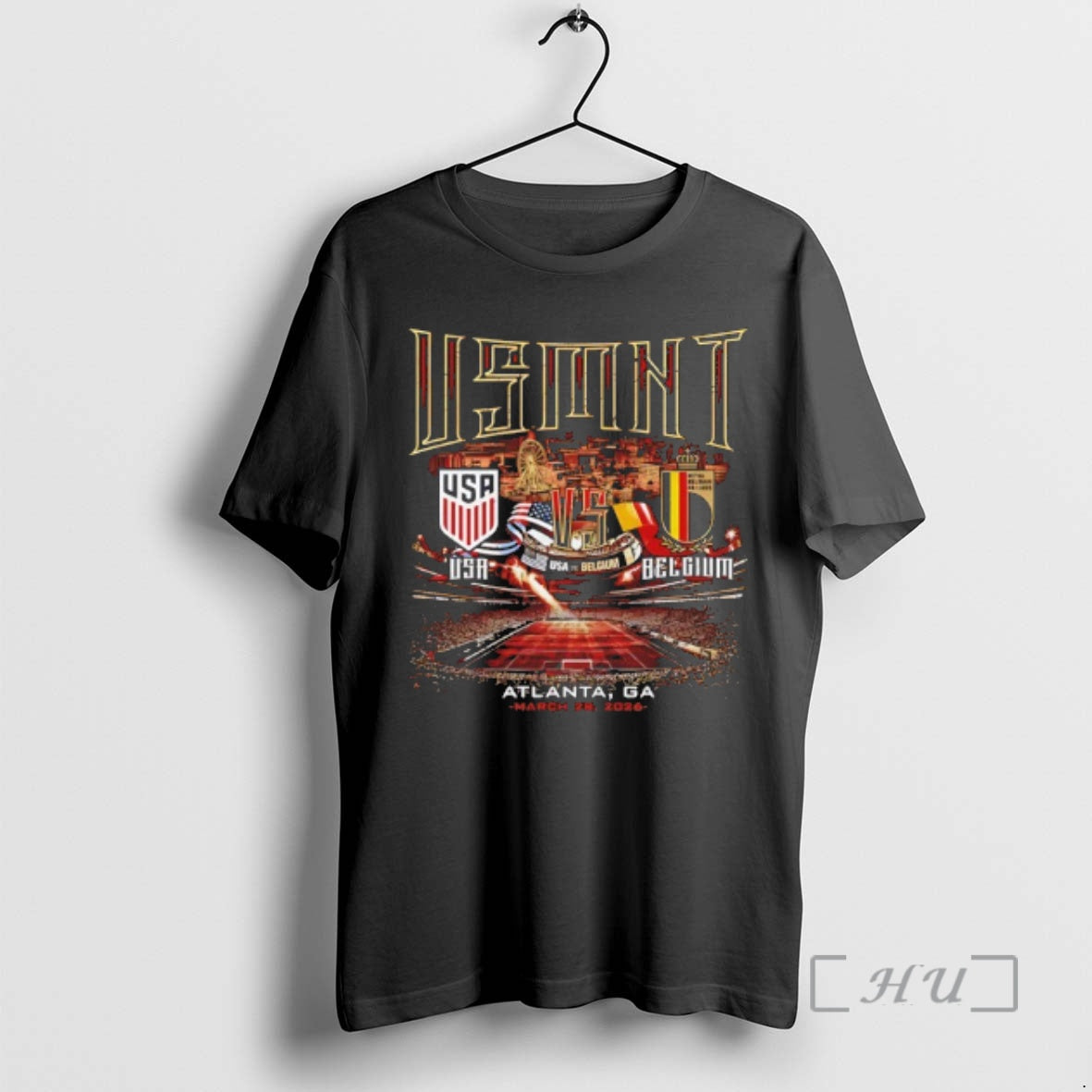 Officials Usmnt Vs Belgium 2026 Atlanta Ga Match Up - Adult & Kids T-Shirts, Sweatshirts & Hoodies apparel design preview 1