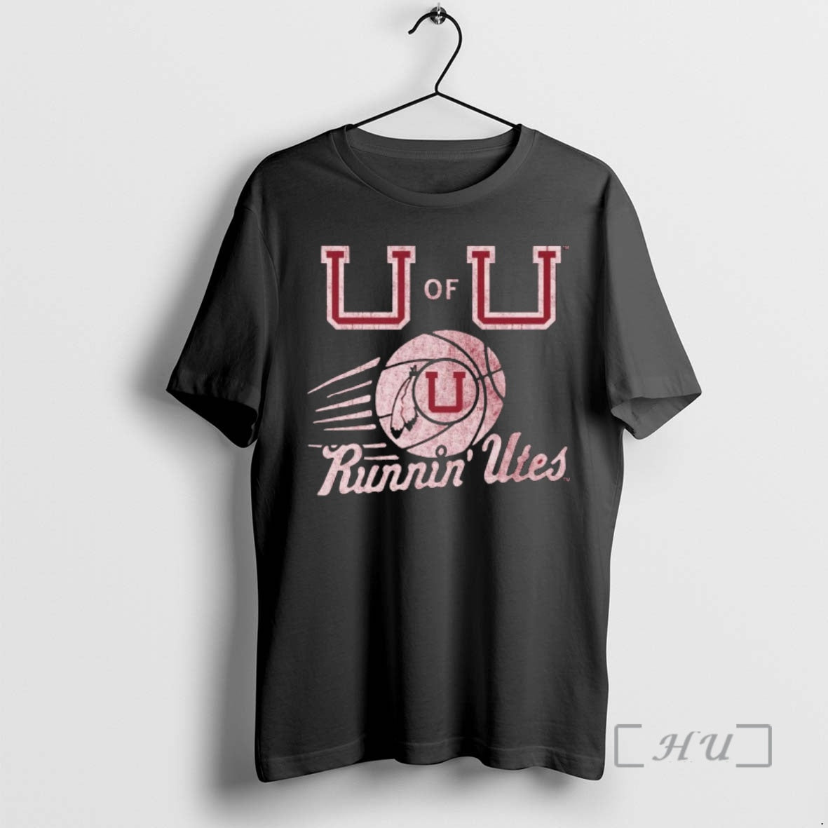 Officials Utah Runnin Utes Vintage Basketball - Adult & Kids T-Shirts, Sweatshirts & Hoodies apparel design preview 1