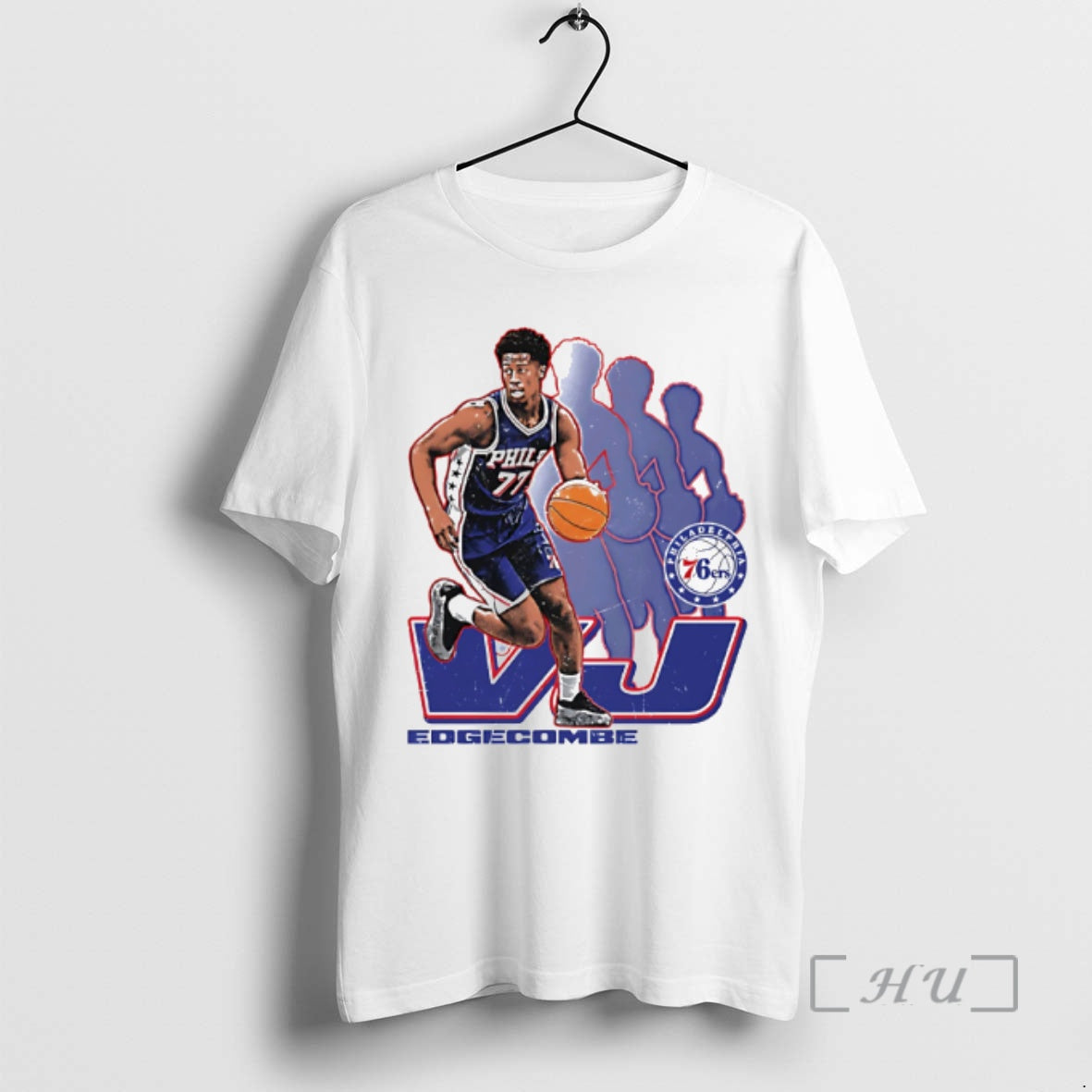 Officials Vj Edgecombe Philadelphia 76ers Retro - Adult & Kids T-Shirts, Sweatshirts & Hoodies apparel design preview 1