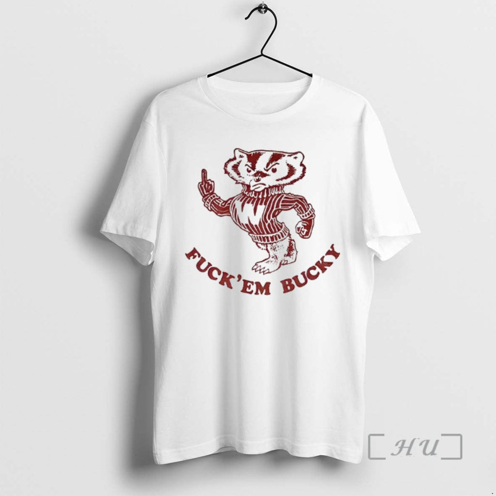 Officials Vintage Wisconsin Badgers Fuck Em Bucky - Adult & Kids T-Shirts, Sweatshirts & Hoodies apparel design preview 1