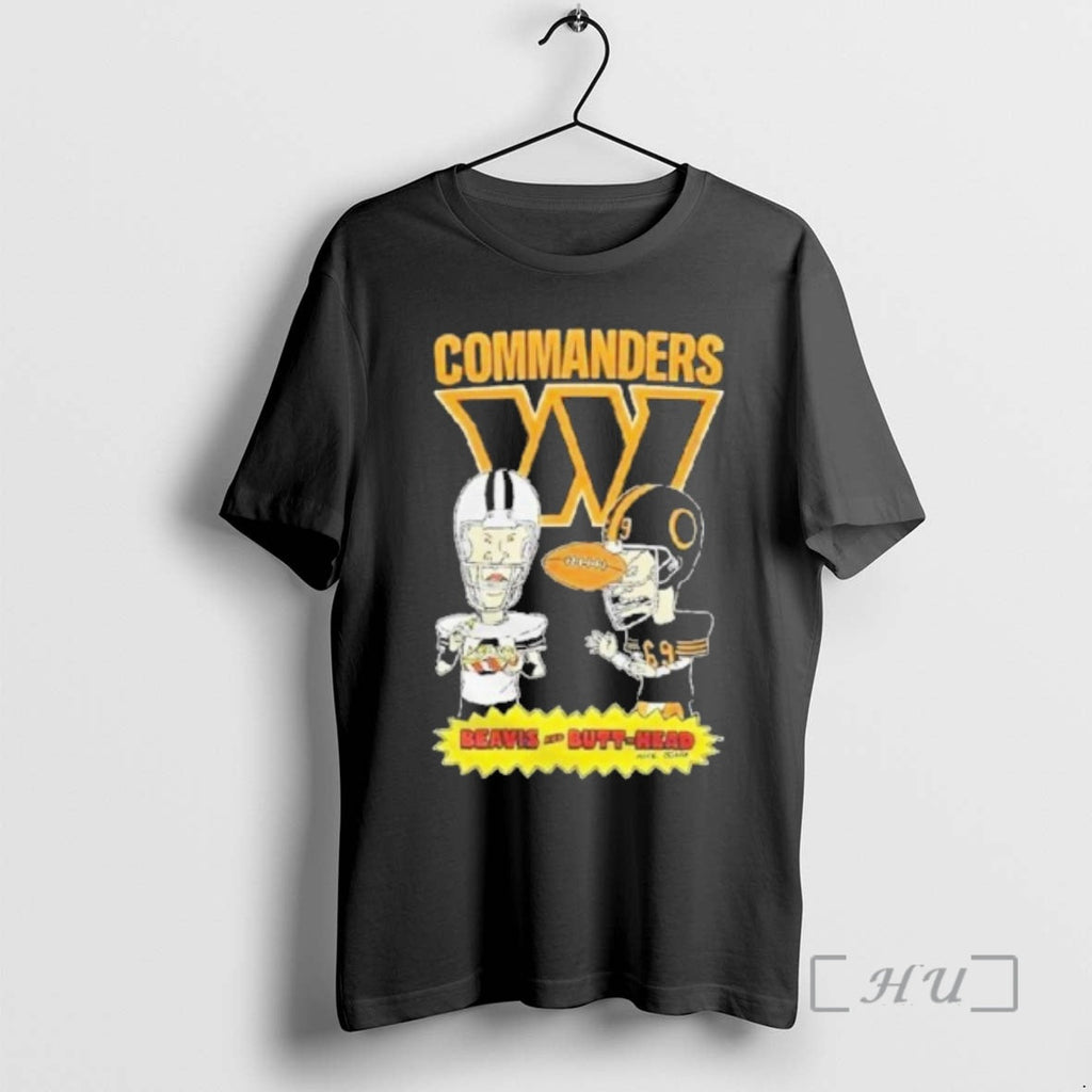 Officials Washington Commanders Beavis Butt Head 2025 - Adult & Kids T-Shirts, Sweatshirts & Hoodies apparel design preview 1