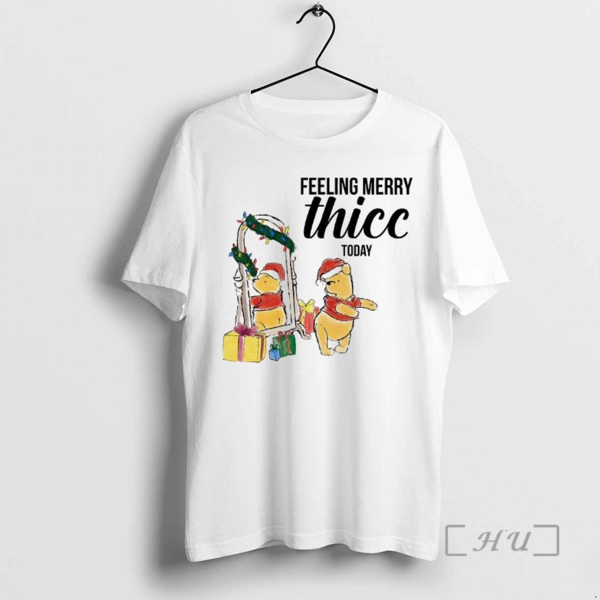 Officials Winnie Pooh Feeling Merry Thicc Today - Adult & Kids T-Shirts, Sweatshirts & Hoodies apparel design preview 1