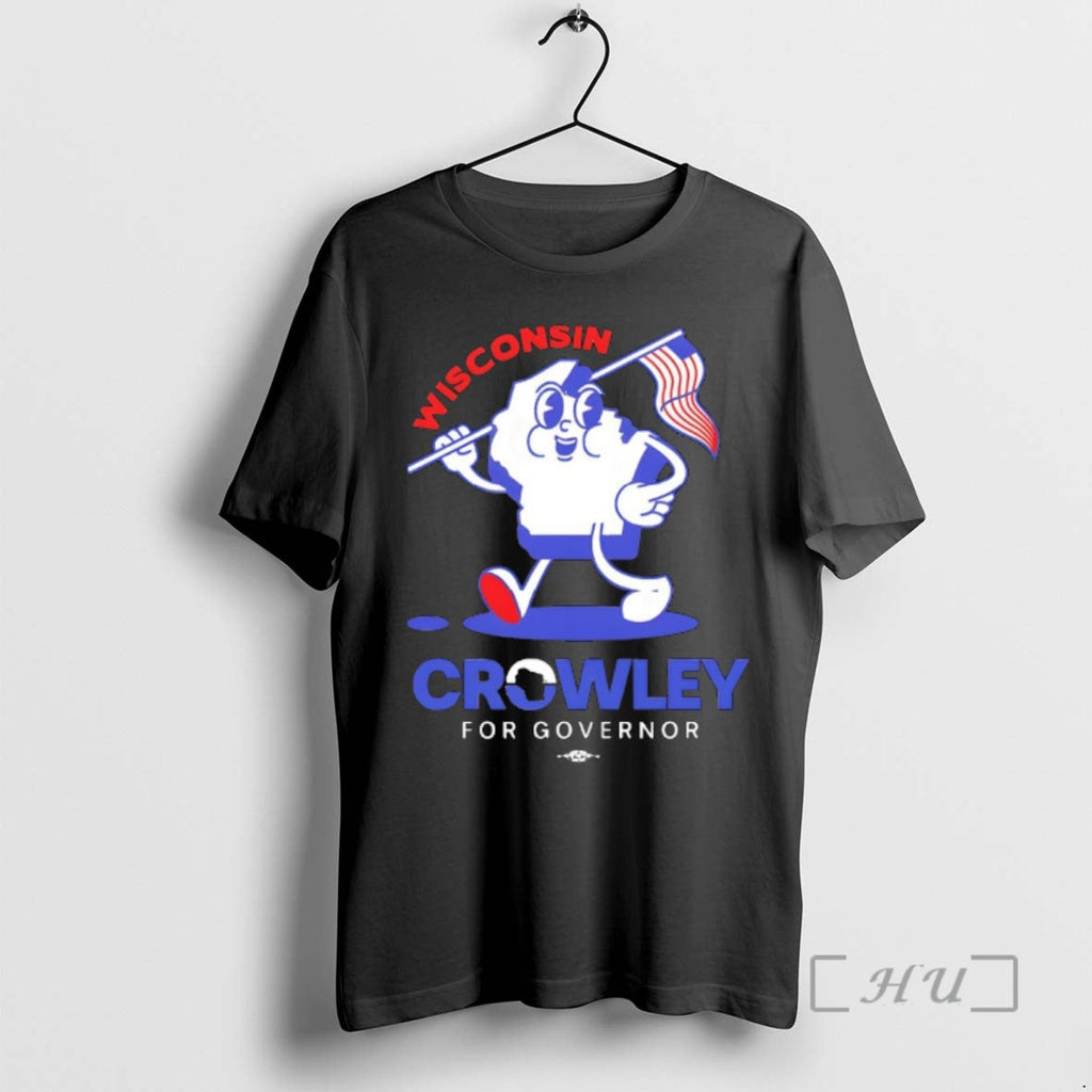 Officials Wisconsin Character Hold American Flag - Adult & Kids T-Shirts, Sweatshirts & Hoodies apparel design preview 1