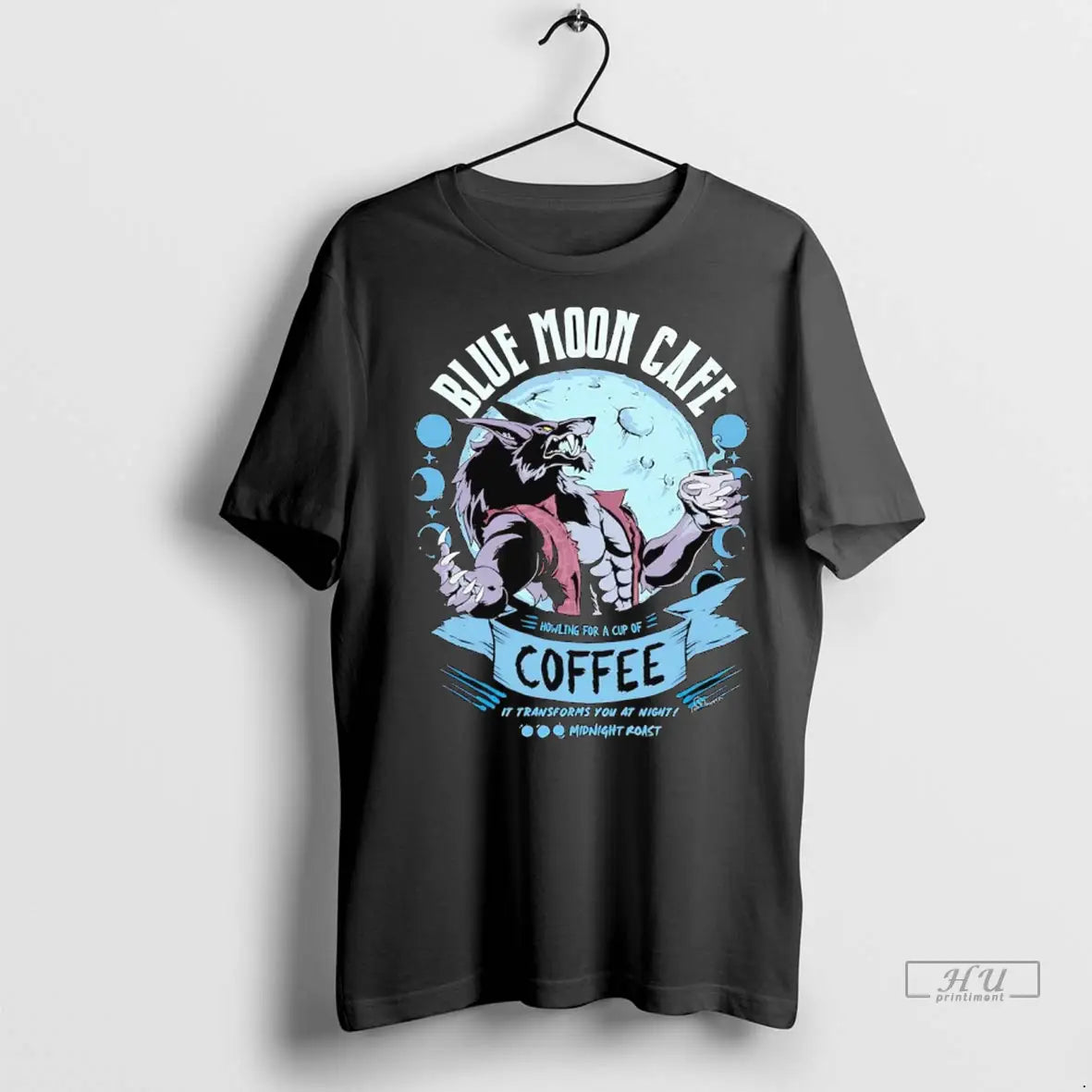 Officials Wolf Blue Moon Cafe Coffee It Transforms - Adult & Kids T-Shirts, Sweatshirts & Hoodies apparel design preview 1