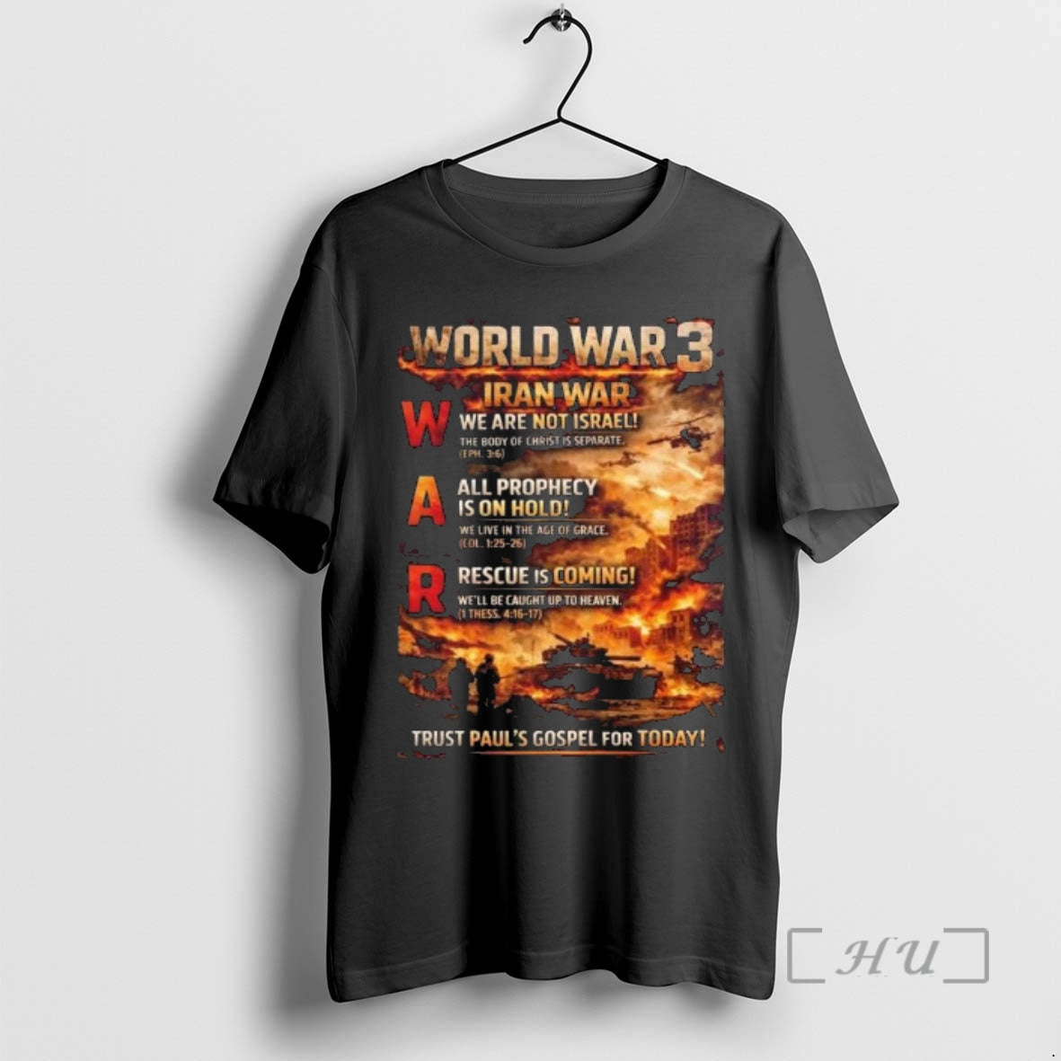 Officials World War 3 Iran 2026 Trust Pauls Gospel - Adult & Kids T-Shirts, Sweatshirts & Hoodies apparel design preview 1