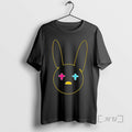Officials Yellow Neon Outline Bunny Face Pink Cyan - Adult & Kids T-Shirts, Sweatshirts & Hoodies apparel design preview 1