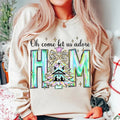 Oh Come Let Us Adore Him Neon Color Coquette Bow Tree - Adult & Kids T-Shirts, Sweatshirts & Hoodies apparel design preview 1