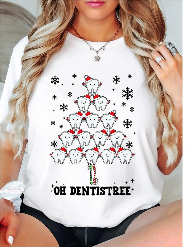 Oh Dentistree Tooth Tree Dentist Student Dental Crew - Adult & Kids T-Shirts, Sweatshirts & Hoodies apparel design preview 1