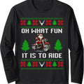 Oh What Fun Is Ride Motorcycle Santa Ugly T - Adult & Kids T-Shirts, Sweatshirts & Hoodies apparel design preview 1