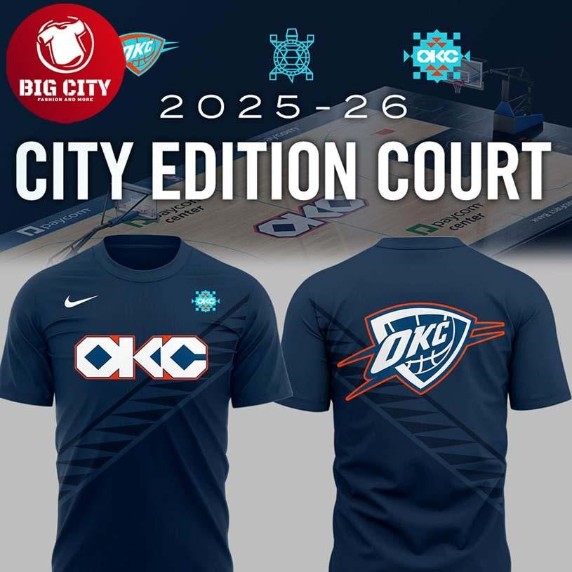 Oklahoma City Thunder 2025-26 Edition Court Two Sided - Adult & Kids T-Shirts, Sweatshirts & Hoodies apparel design preview 1