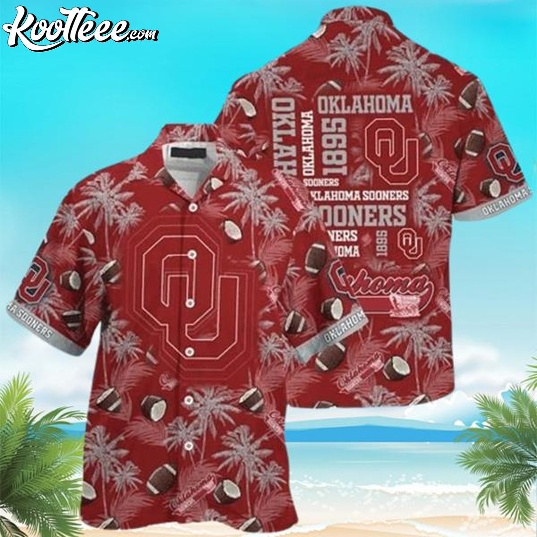 Oklahoma Sooners Crimson Grey NCAA Hawaiian - Adult & Kids T-Shirts, Sweatshirts & Hoodies apparel design preview 1