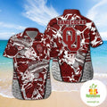 Oklahoma Sooners Hawaiian Fishing Short Sleeve Button - Adult & Kids T-Shirts, Sweatshirts & Hoodies apparel design preview 1