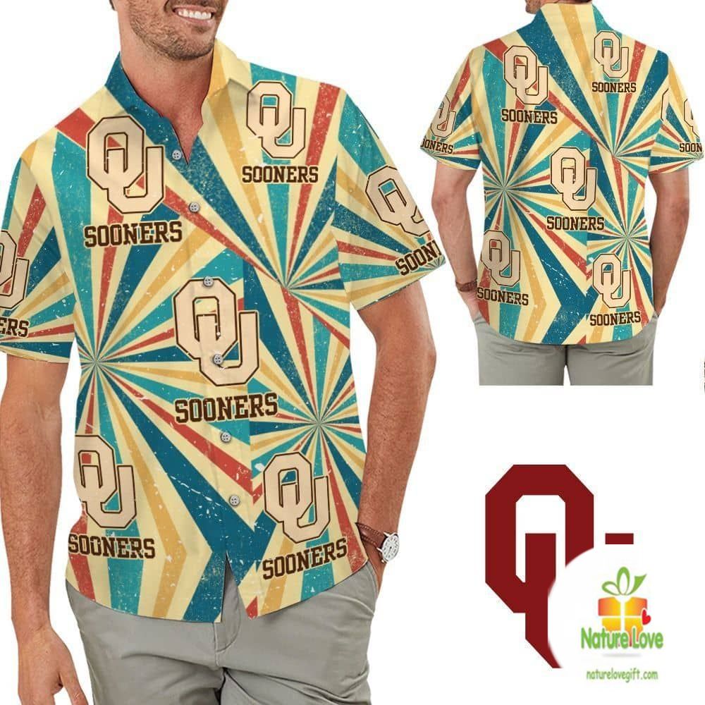 Oklahoma Sooners Hawaiian Retro Vintage Aloha for Men - Adult & Kids T-Shirts, Sweatshirts & Hoodies apparel design preview 1