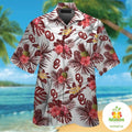 Oklahoma Sooners Hawaiian Tropical Aloha Button Up - Adult & Kids T-Shirts, Sweatshirts & Hoodies apparel design preview 1