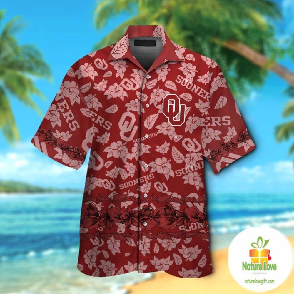 Oklahoma Sooners Hawaiian Tropical Aloha Button Up - Adult & Kids T-Shirts, Sweatshirts & Hoodies apparel design preview 1