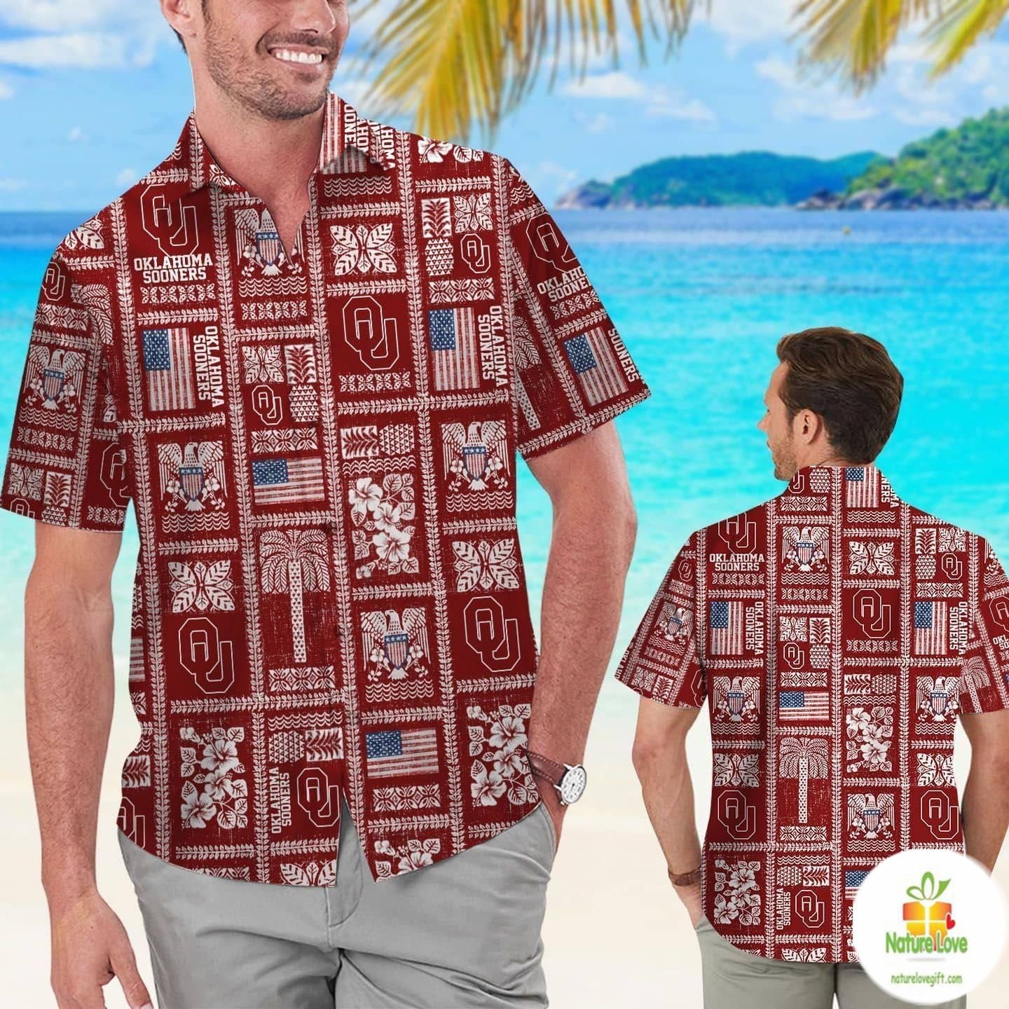 Oklahoma Sooners Hawaiian for Men Women Summer Aloha - Adult & Kids T-Shirts, Sweatshirts & Hoodies apparel design preview 1