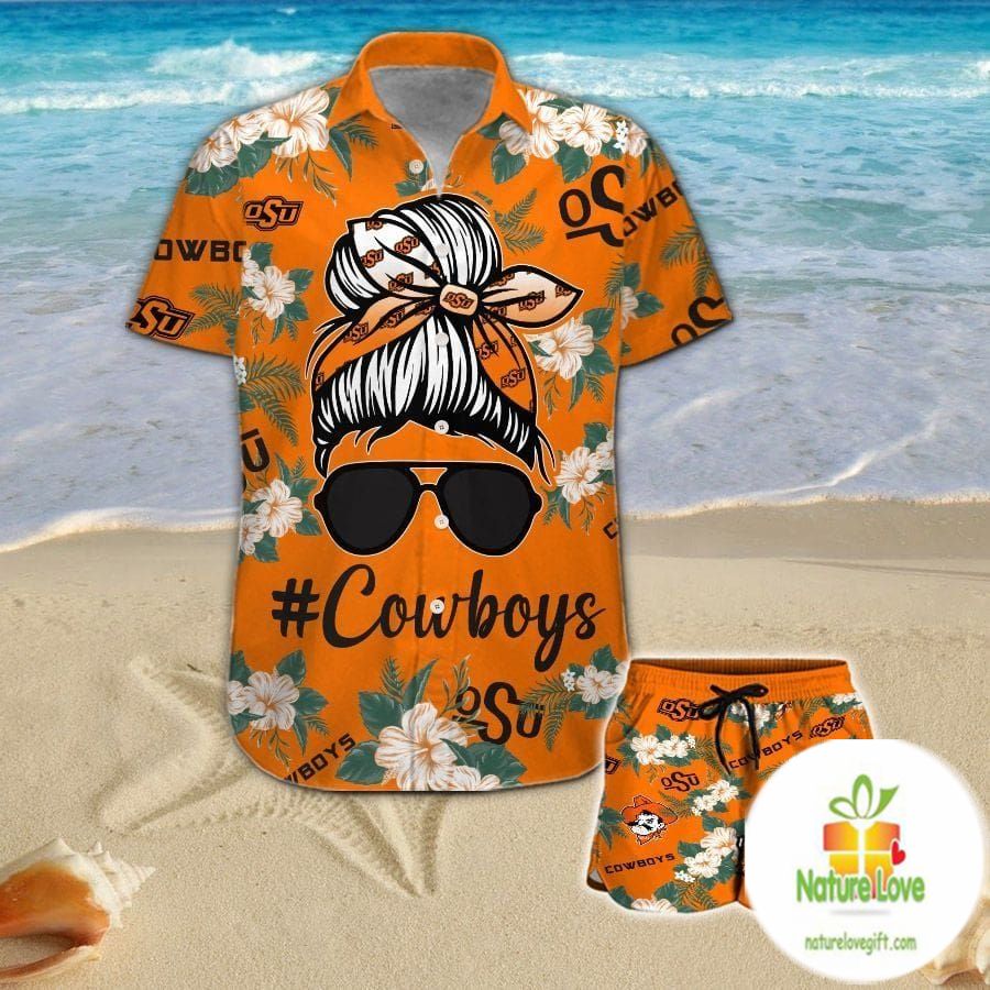 Oklahoma State Cowboys Hawaiian Aloha Button Up for - Adult & Kids T-Shirts, Sweatshirts & Hoodies apparel design preview 1