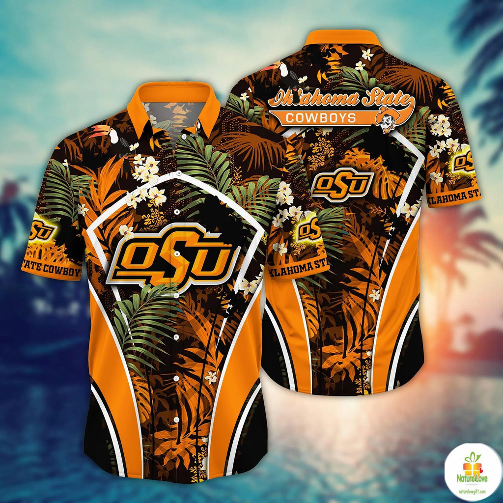 Oklahoma State Cowboys NCAA Hawaiian Trendy Aloha - Adult & Kids T-Shirts, Sweatshirts & Hoodies apparel design preview 1