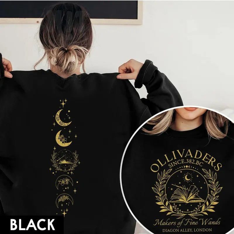 OlIivanders Wand Shop Wizard Book HP Fan Potterhead - Adult & Kids T-Shirts, Sweatshirts & Hoodies apparel design preview 1
