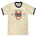 Old Bay Seafood Bar Lobster Logo Ringer Beige Navy - Adult & Kids T-Shirts, Sweatshirts & Hoodies apparel design preview 1