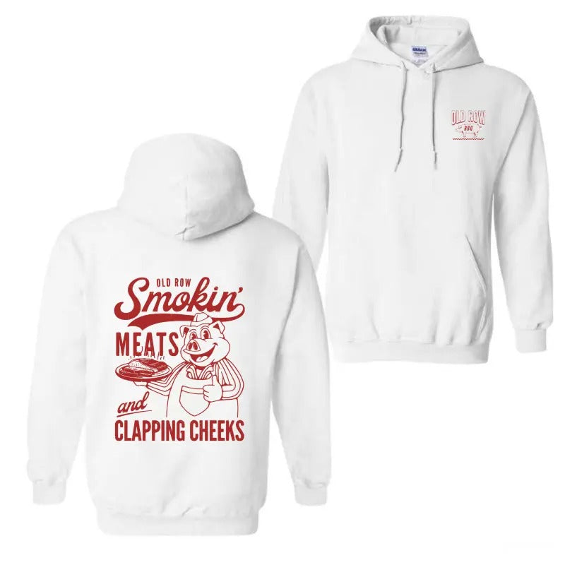 Old Row Smokin' Meats Classic Cotton 2 Sided Print - Adult & Kids T-Shirts, Sweatshirts & Hoodies apparel design preview 1