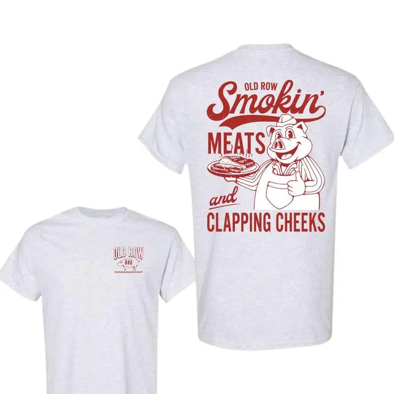 Old Row Smokin' Meats Classic Cotton 2 Sided Print - Adult & Kids T-Shirts, Sweatshirts & Hoodies apparel design preview 1