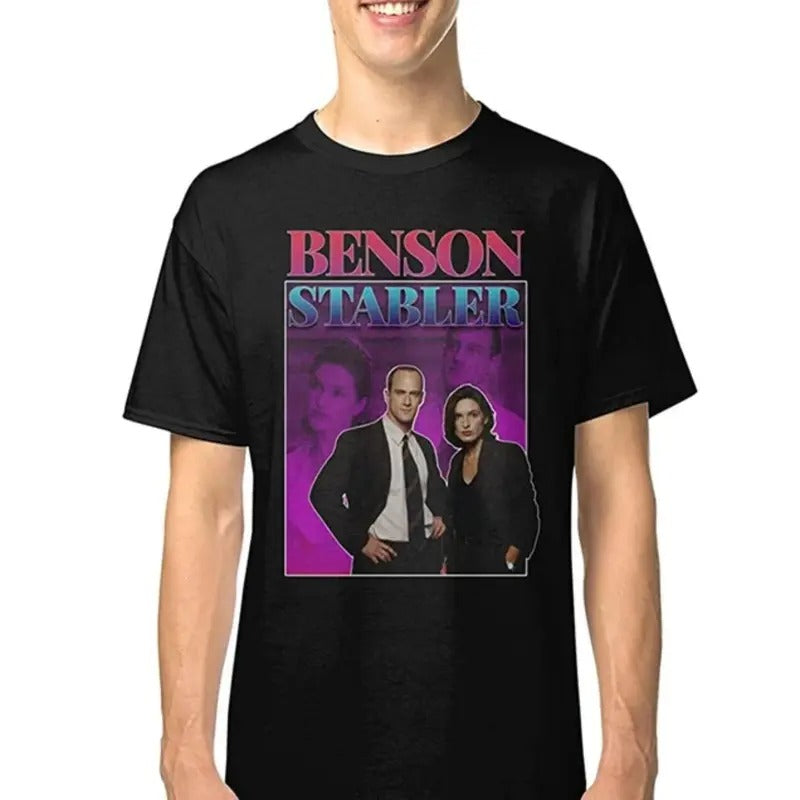 Olivia Benson Elliot Stabler 90s Inspired Vintage - Adult & Kids T-Shirts, Sweatshirts & Hoodies apparel design preview 1