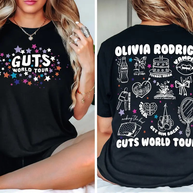 Olivia Rodrigo Guts World Tour 2024 Concert Fans - Adult & Kids T-Shirts, Sweatshirts & Hoodies apparel design preview 1