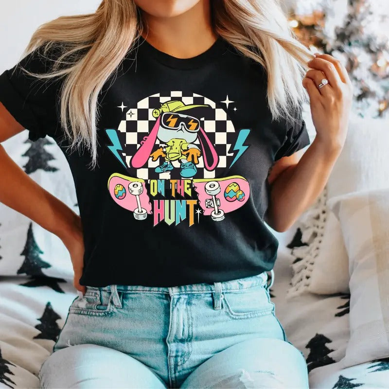 Hunt Easter Hunting Bunny Hunter Eater Egg - Adult & Kids T-Shirts, Sweatshirts & Hoodies apparel design preview 1