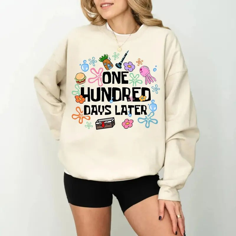 One Hundred Days Later 100 School - Adult & Kids T-Shirts, Sweatshirts & Hoodies apparel design preview 1
