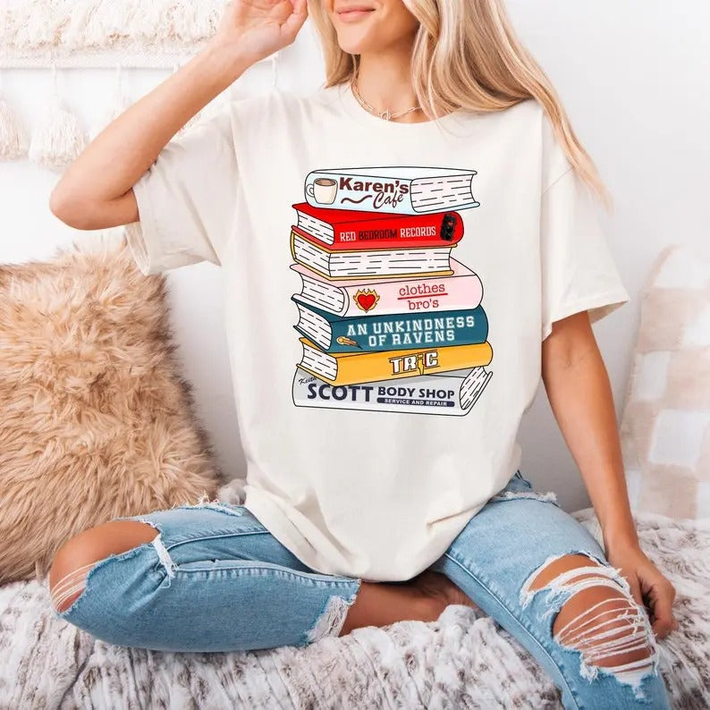 One Tree Hill Bookstack North Carolina Ravens - Adult & Kids T-Shirts, Sweatshirts & Hoodies apparel design preview 1
