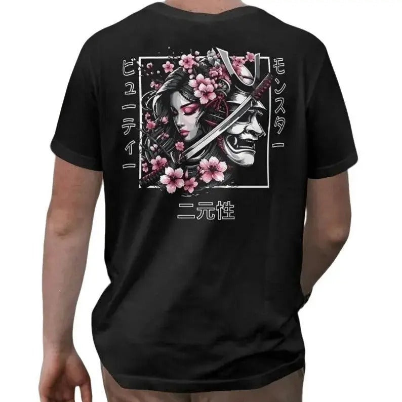 Oni Samurai Geisha Sakura Cherry Blossom Harajuku - Adult & Kids T-Shirts, Sweatshirts & Hoodies apparel design preview 1