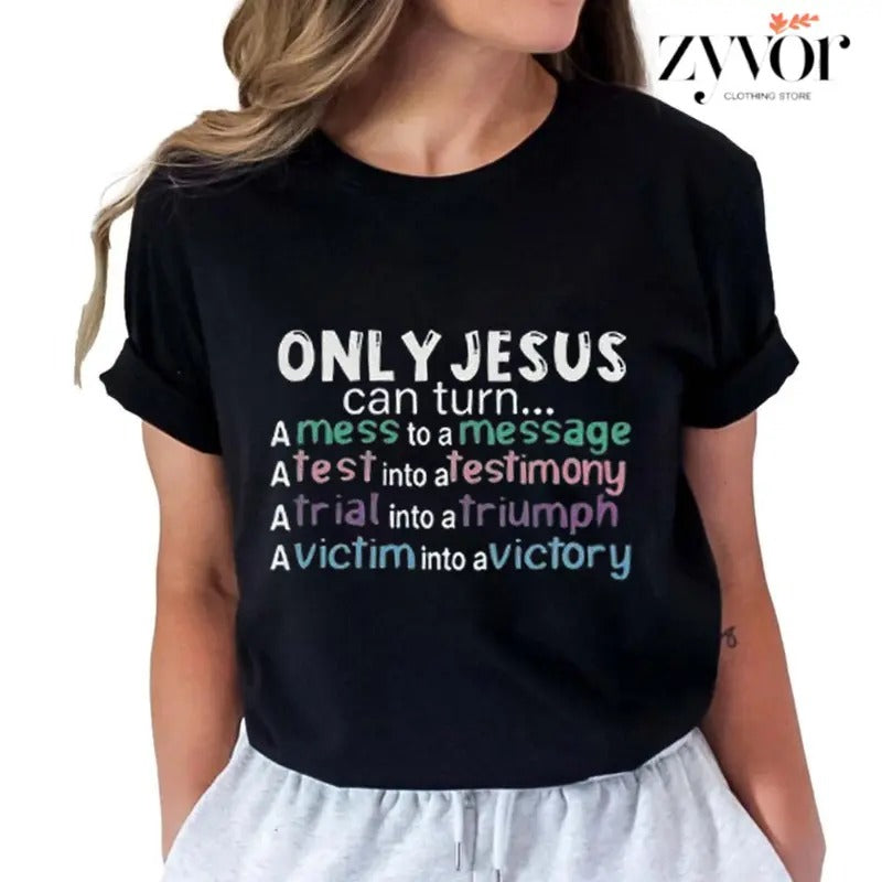 Only Jesus Can Turn Mess Message Casual Crew Neck - Adult & Kids T-Shirts, Sweatshirts & Hoodies apparel design preview 1