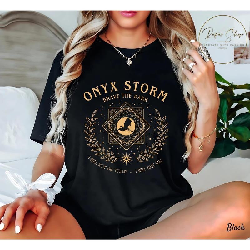Onyx Storm Brave Dark Fantasy Book Reading Lover - Adult & Kids T-Shirts, Sweatshirts & Hoodies apparel design preview 1