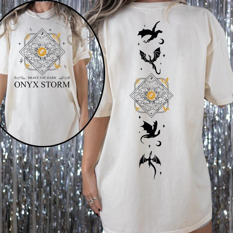 Onyx Storm Brave Dark Fourth Wing Dragon Rider Violet - Adult & Kids T-Shirts, Sweatshirts & Hoodies apparel design preview 1