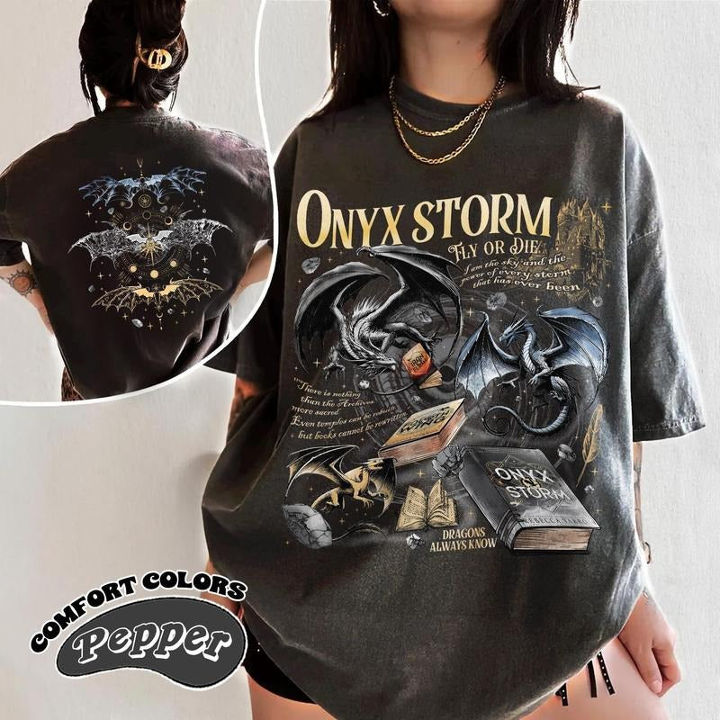 Onyx Storm Brave Dark Fourth Wing Fan Violet - Adult & Kids T-Shirts, Sweatshirts & Hoodies apparel design preview 1