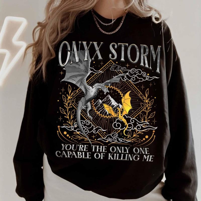Onyx Storm Brave Dark Xaden Riorson Fourth Wing - Adult & Kids T-Shirts, Sweatshirts & Hoodies apparel design preview 1