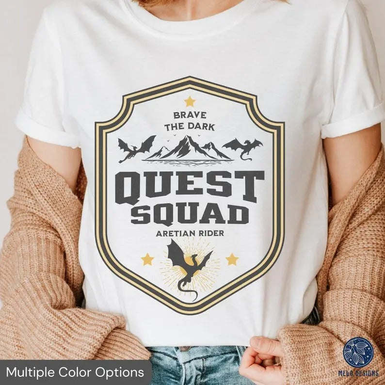 Onyx Storm Quest Squad Badge Fourth Wing Xaden - Adult & Kids T-Shirts, Sweatshirts & Hoodies apparel design preview 1