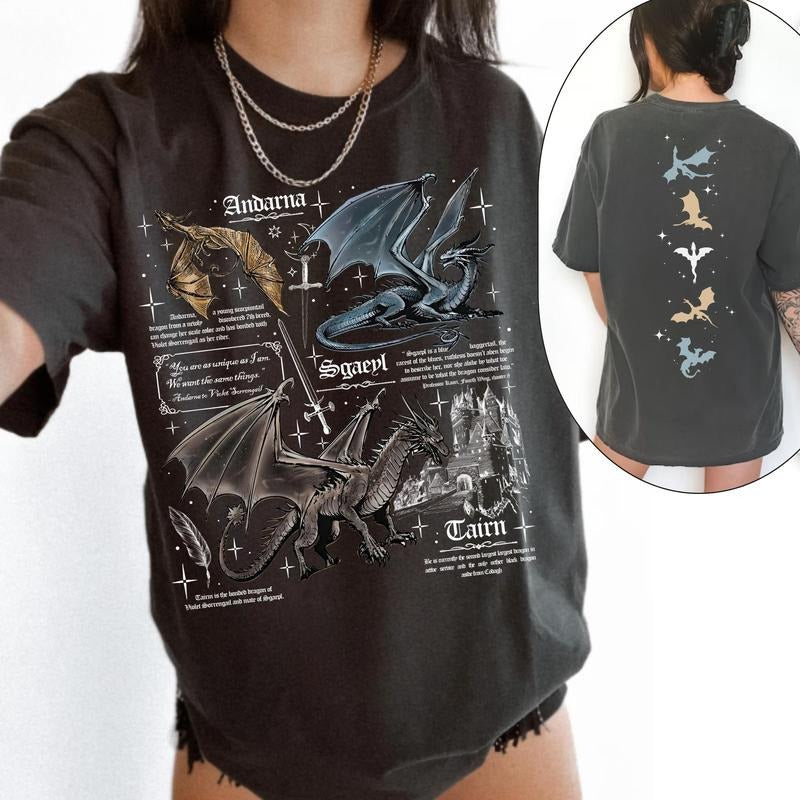Onyx Storm Fourth Wing Dragons Tairn Andarna Dragon - Adult & Kids T-Shirts, Sweatshirts & Hoodies apparel design preview 1