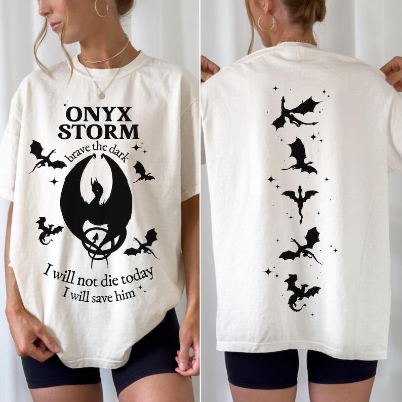 Onyx Storm Violet Sorrengail I Will Save Him Xaden - Adult & Kids T-Shirts, Sweatshirts & Hoodies apparel design preview 1