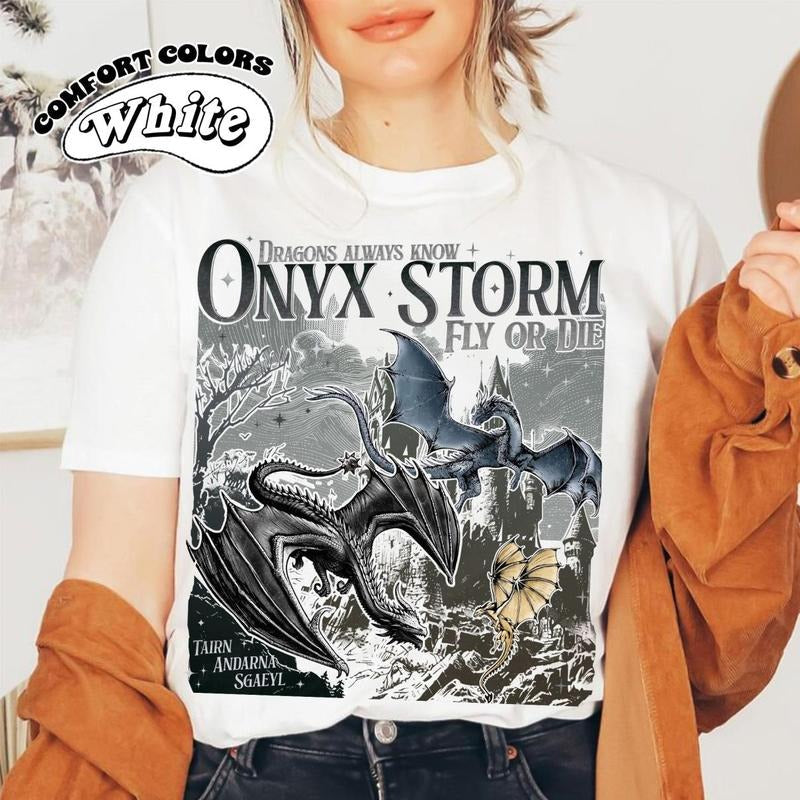 Onyx Storm Fourth Wing Dragon Rider Bookish Book - Adult & Kids T-Shirts, Sweatshirts & Hoodies apparel design preview 1