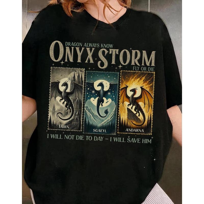 Onyx Storm Dragon Rider Fourth Wing Bookish Book - Adult & Kids T-Shirts, Sweatshirts & Hoodies apparel design preview 1